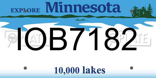 IOB7182 Minnesota License Plate