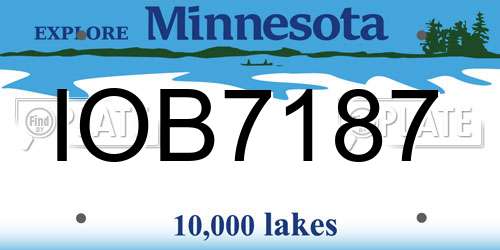 IOB7187 Minnesota License Plate