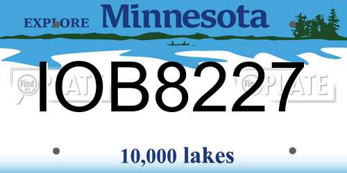 IOB8227 Minnesota License Plate