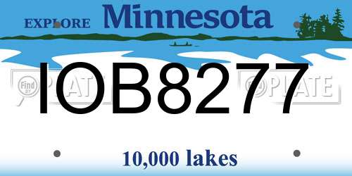 IOB8277 Minnesota License Plate