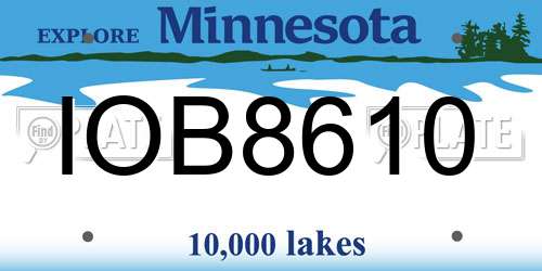 IOB8610 Minnesota License Plate