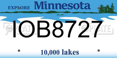 IOB8727 Minnesota License Plate