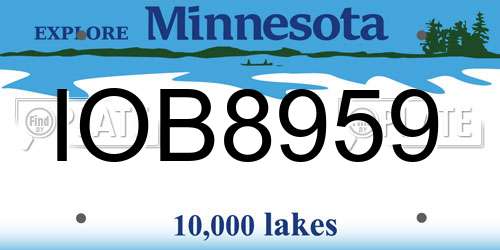 IOB8959 Minnesota License Plate