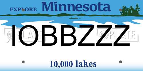 IOBBZZZ Minnesota License Plate