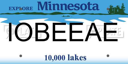 IOBEEAE Minnesota License Plate