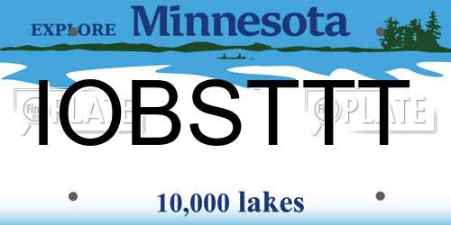 IOBSTTT Minnesota License Plate