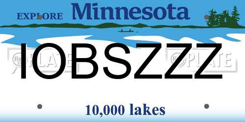 IOBSZZZ Minnesota License Plate