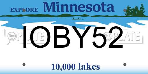 IOBY52 Minnesota License Plate