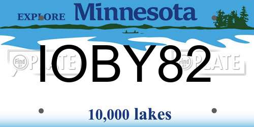 IOBY82 Minnesota License Plate