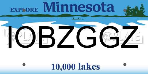 IOBZGGZ Minnesota License Plate