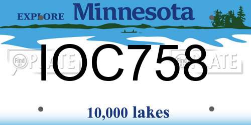 IOC758 Minnesota License Plate