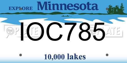 IOC785 Minnesota License Plate