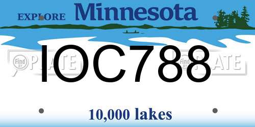 IOC788 Minnesota License Plate