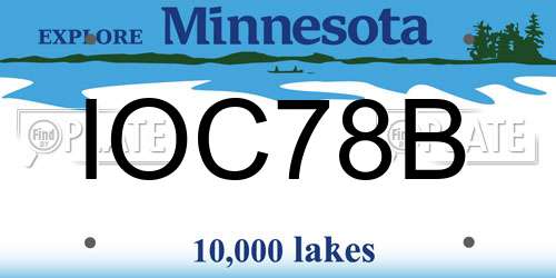 IOC78B Minnesota License Plate