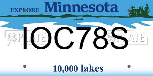 IOC78S Minnesota License Plate