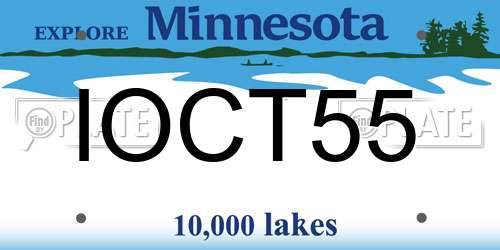 IOCT55 Minnesota License Plate