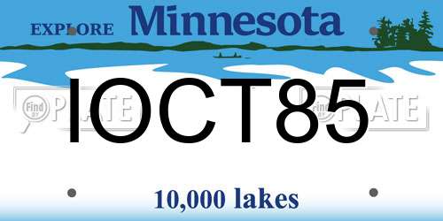 IOCT85 Minnesota License Plate