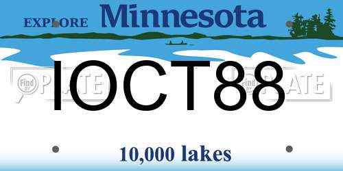 IOCT88 Minnesota License Plate