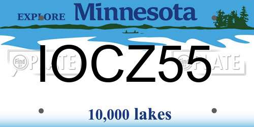IOCZ55 Minnesota License Plate