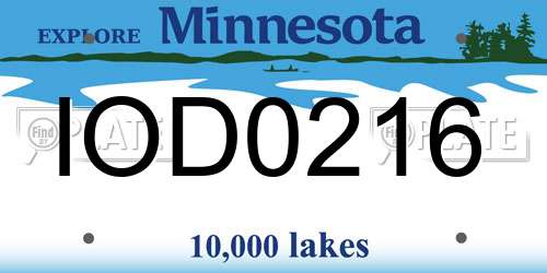 IOD0216 Minnesota License Plate