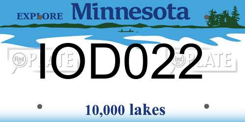 IOD022 Minnesota License Plate
