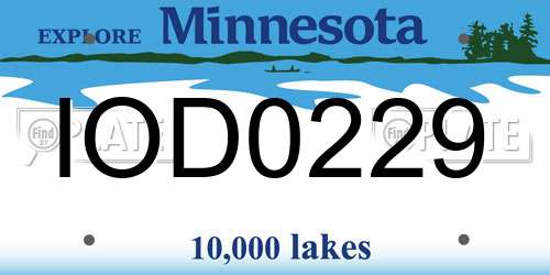 IOD0229 Minnesota License Plate