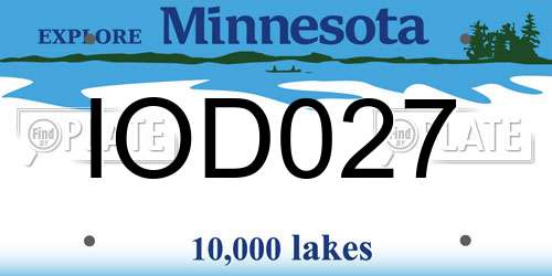 IOD027 Minnesota License Plate