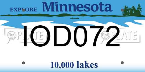 IOD072 Minnesota License Plate