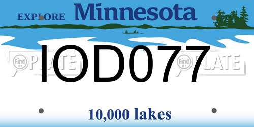 IOD077 Minnesota License Plate