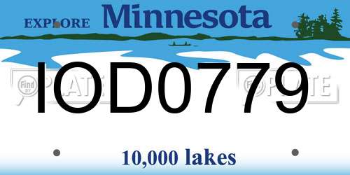 IOD0779 Minnesota License Plate