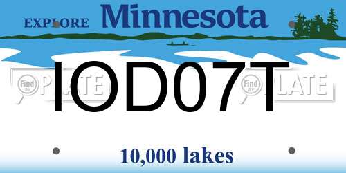 IOD07T Minnesota License Plate