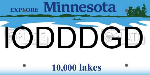 IODDDGD Minnesota License Plate