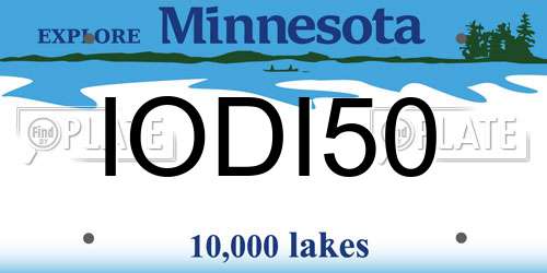 IODI50 Minnesota License Plate