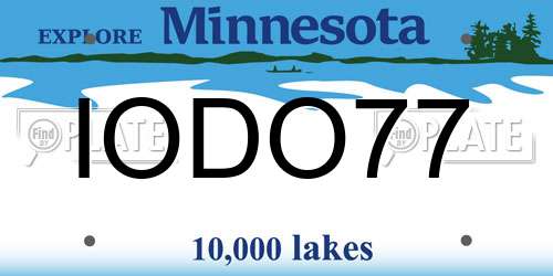 IODO77 Minnesota License Plate