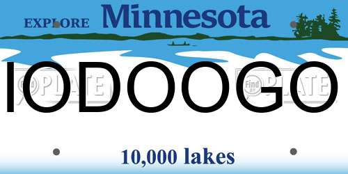 IODOOGO Minnesota License Plate