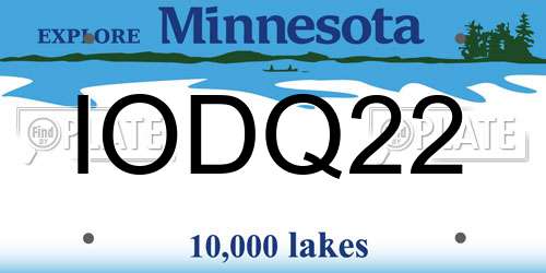IODQ22 Minnesota License Plate