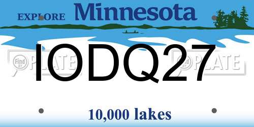 IODQ27 Minnesota License Plate