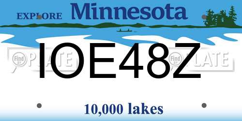 IOE48Z Minnesota License Plate