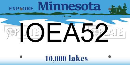 IOEA52 Minnesota License Plate
