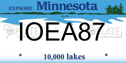 IOEA87 Minnesota License Plate