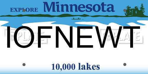 IOFNEWT Minnesota License Plate