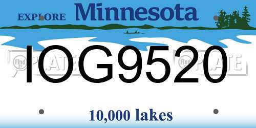 IOG9520 Minnesota License Plate