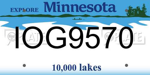 IOG9570 Minnesota License Plate