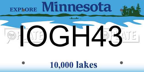 IOGH43 Minnesota License Plate