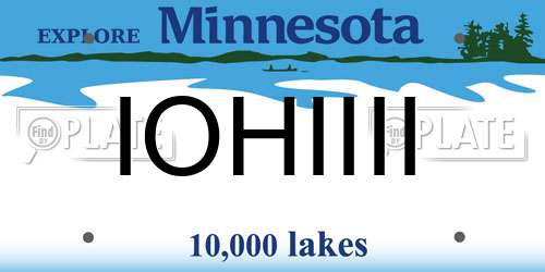 IOHIIII Minnesota License Plate