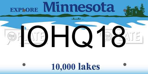 IOHQ18 Minnesota License Plate