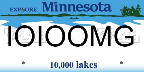 IOIOOMG Minnesota License Plate