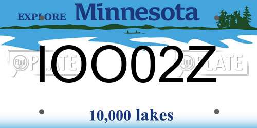 IOO02Z Minnesota License Plate