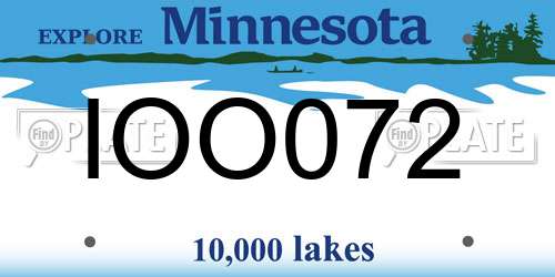 IOO072 Minnesota License Plate