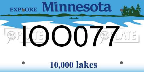 IOO077 Minnesota License Plate
